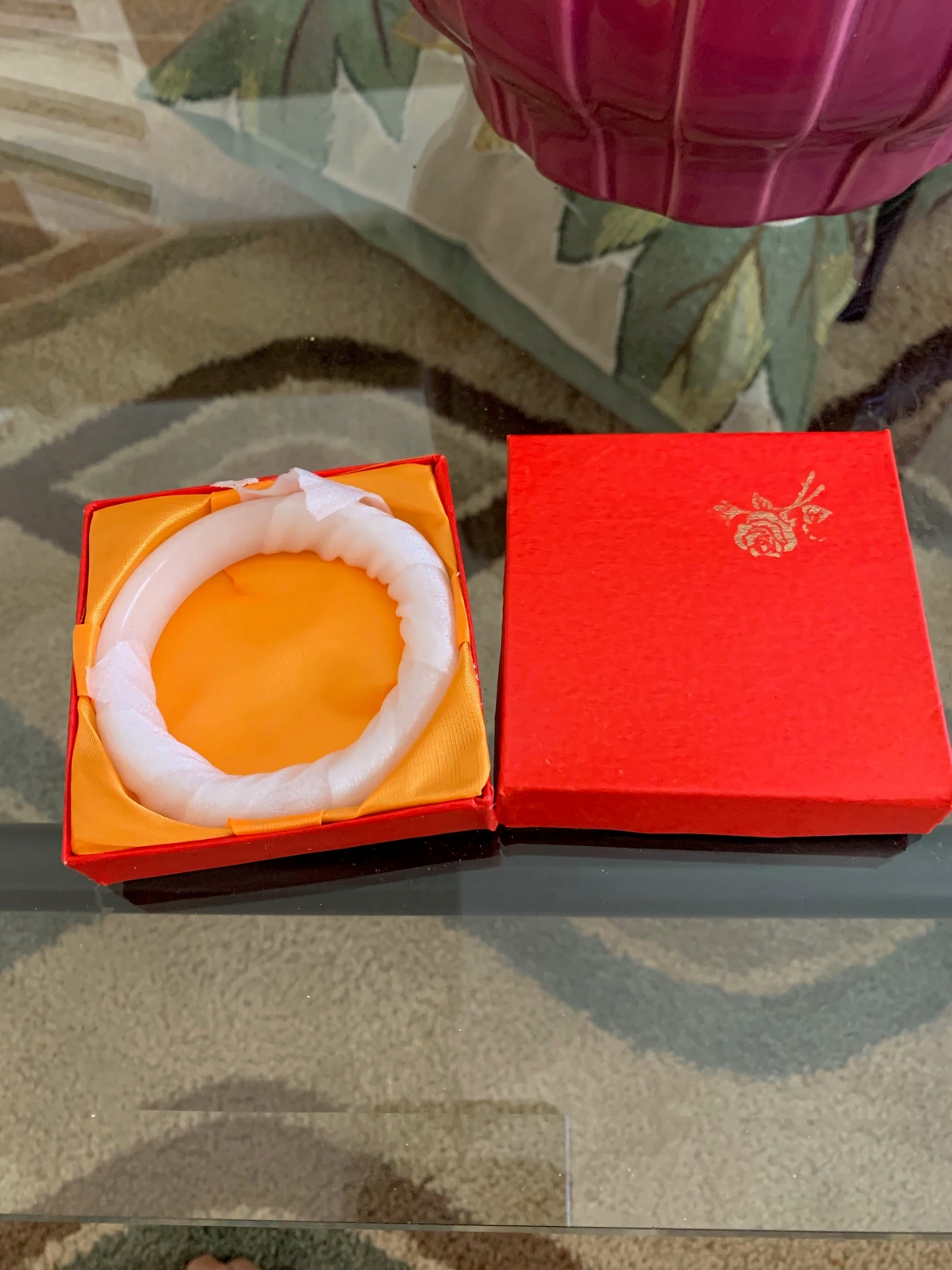 Gorgeous Natural Authentic Chinese White Jade Bangle Bracelet Joy Grade A 62 mm