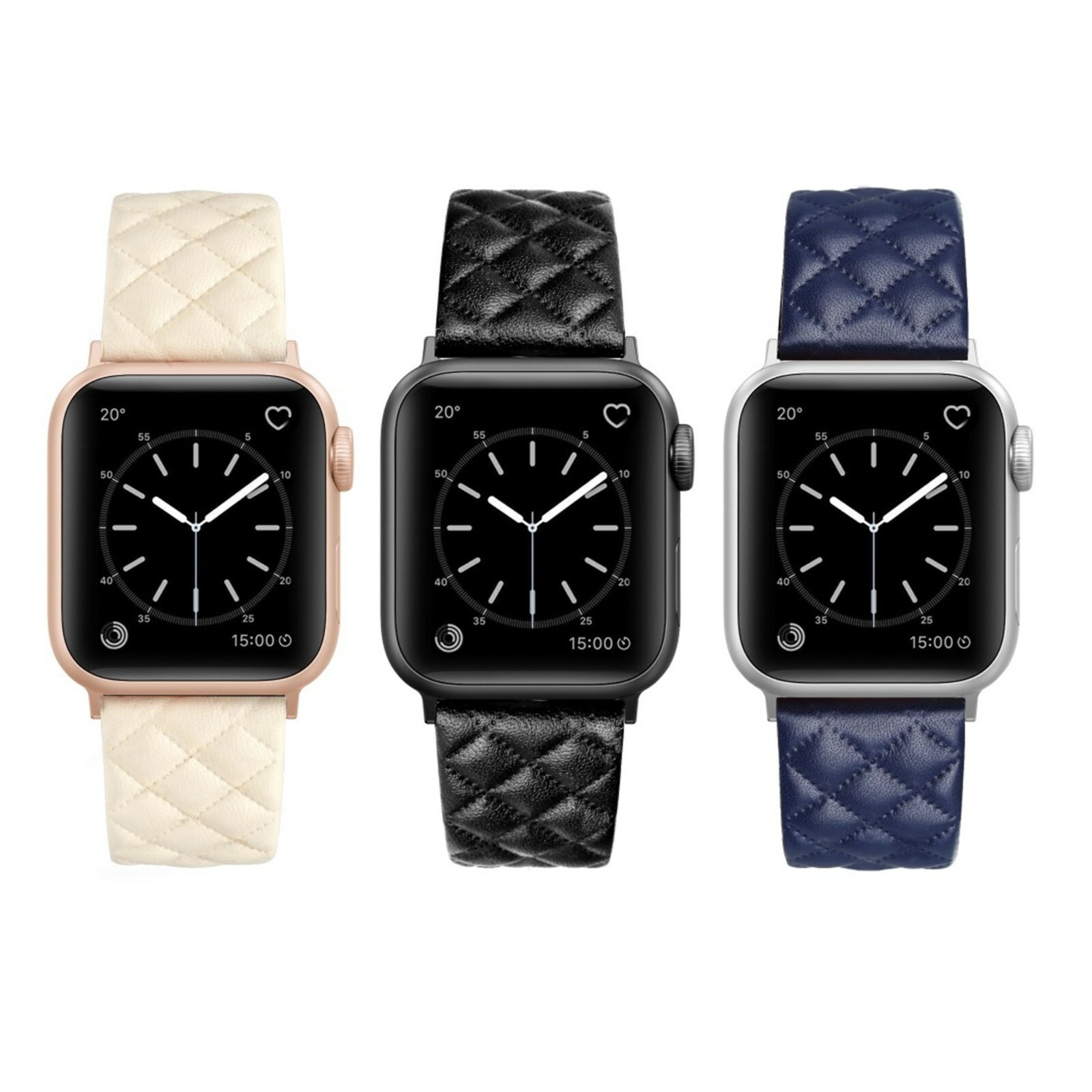 Leather Modern Style Band for Apple Watch Series 9, 8, 7, 6, 5, 4, 3, 2, 1, SE