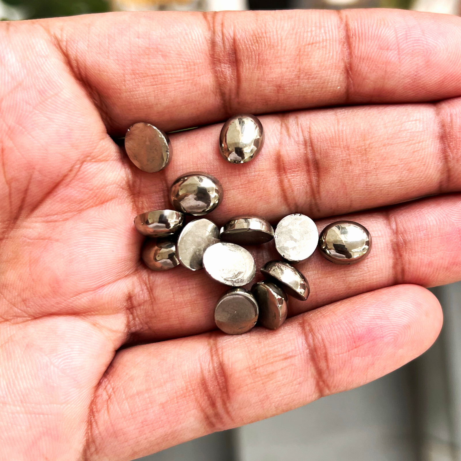 Natural Golden Pyrite Oval 4×6 mm to 15×20 mm Cabochon Loose Gemstone Lot