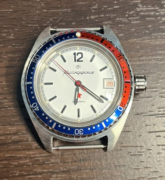 Vostok Komandirskie K-02 Russian Automatic Wristwatch (Extra bands, box, papers)