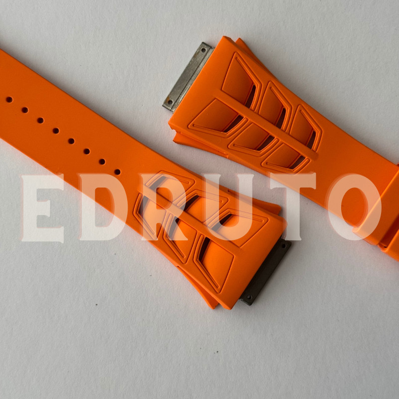 Replacement Orange FKM Rubber Watch Strap For Richard Mille RM030 35-02 /03