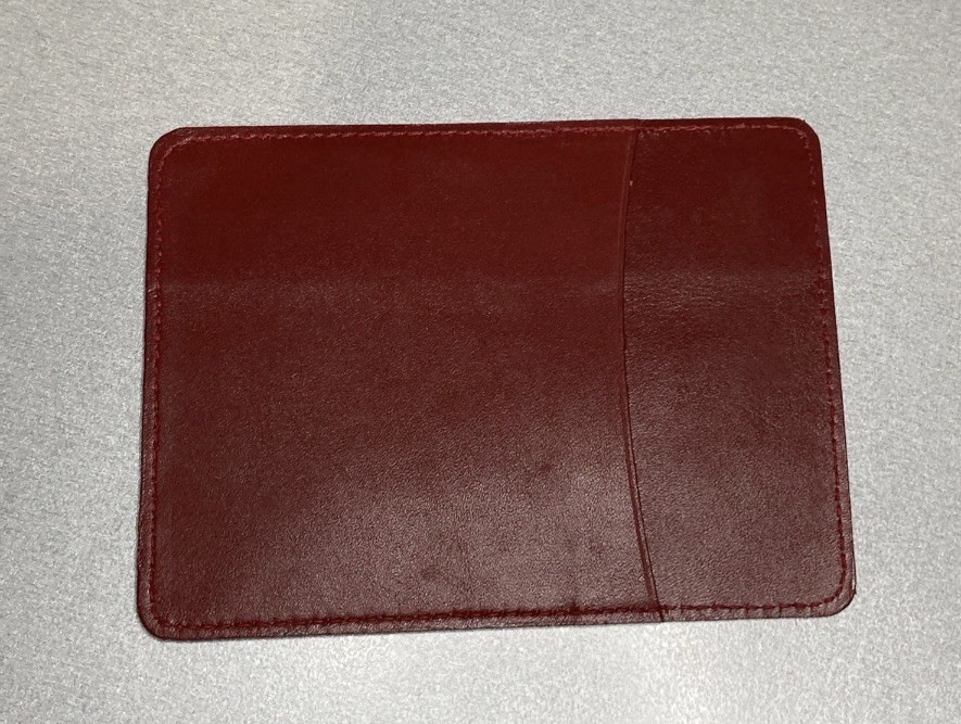 ROLEX ♛ Genuine Red/Burgundy Leather Card Holder 101.60.55 Geneva Switzerland