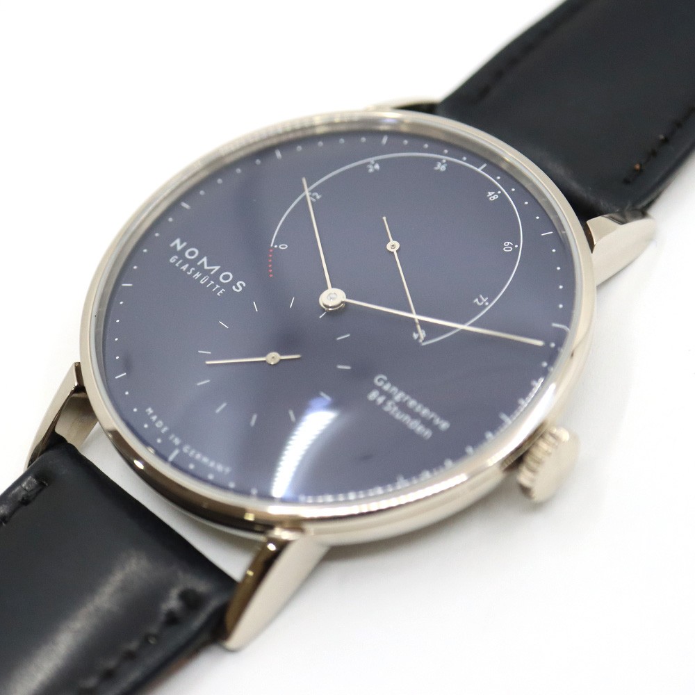 Nomos Lambda Deep Blue NMLA4DR3BL2 42.0mm White Gold Blue Wristwatch #UW2153