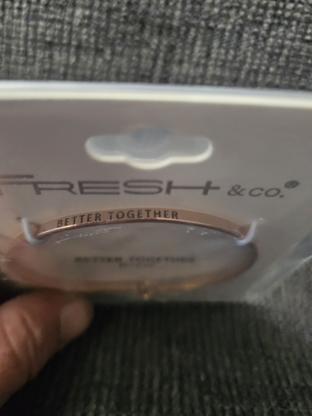 New Fresh And Company” Stronger Together” Brass Bracelet Rose Gold. A5