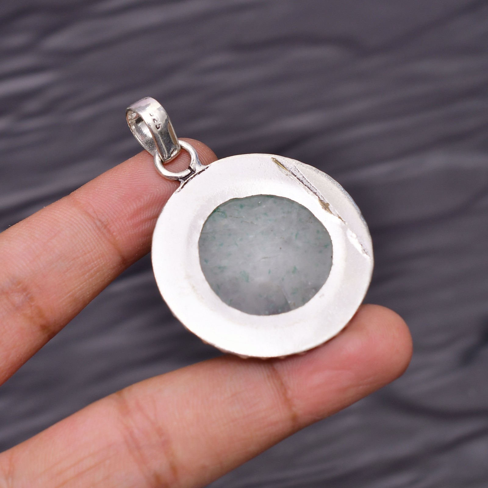 Green Aventurine Gemstone 925 Sterling Silver Jewelry Pendant 1.96″