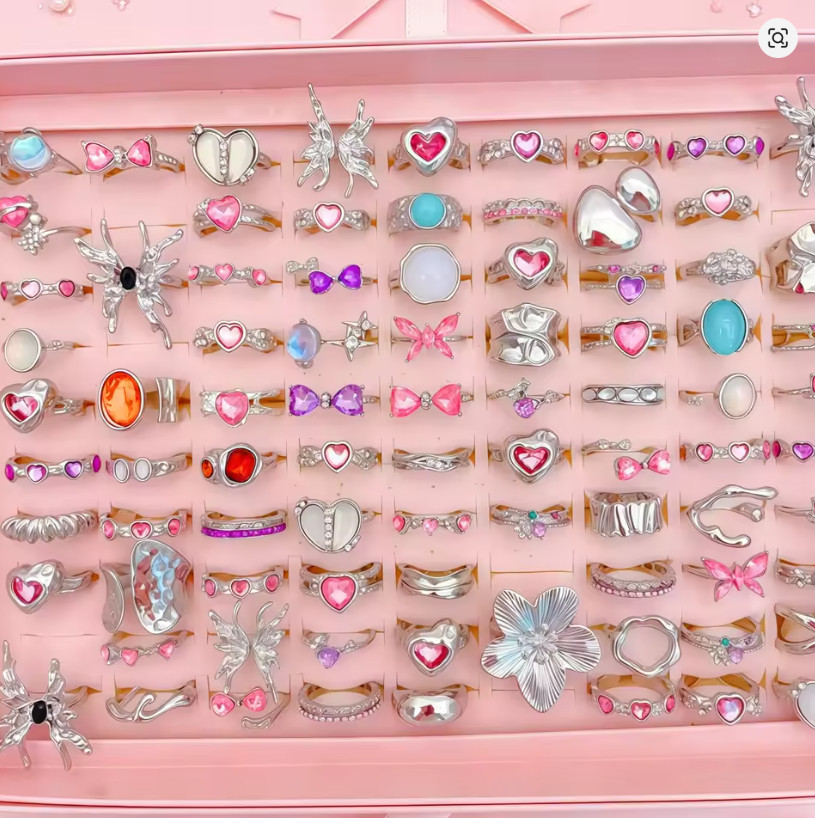 15Pcs Wholesale Mix Style Fashion Rhinestone Open Rings Set for Women Gift