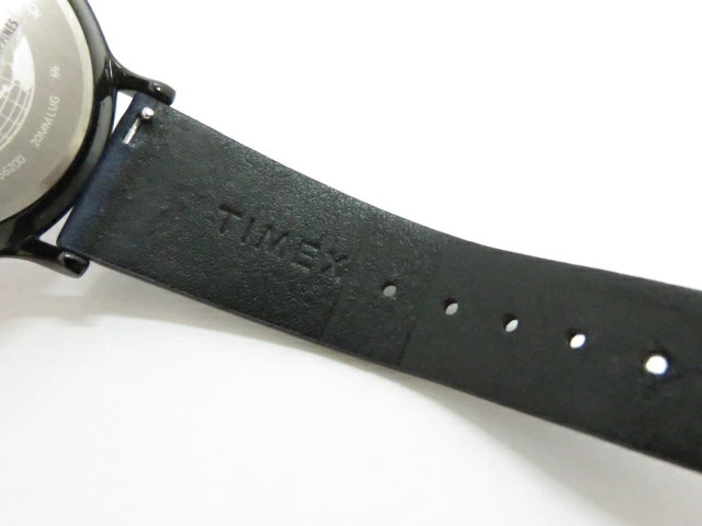 TIMEX TW2T66200 Quartz Navy Blue Dial Leather Strap Mens Watch Pre-owned