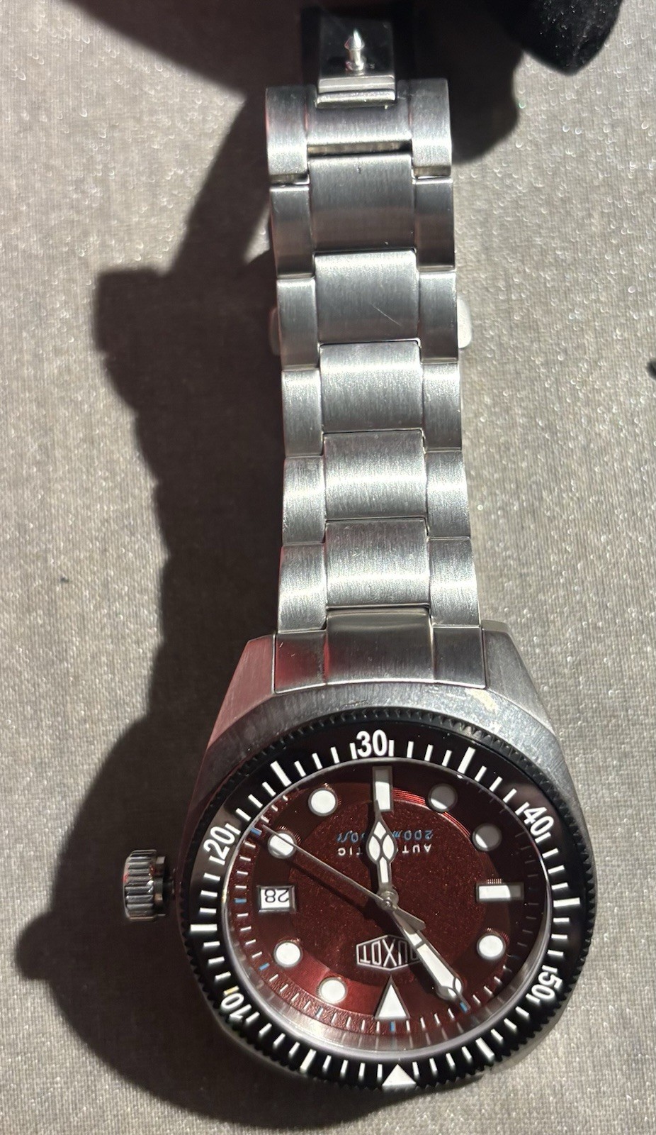 Duxot Maris DX-2001-66 Automatic Dive Watch Deep Red NH35 Sapphire Crystal NEW