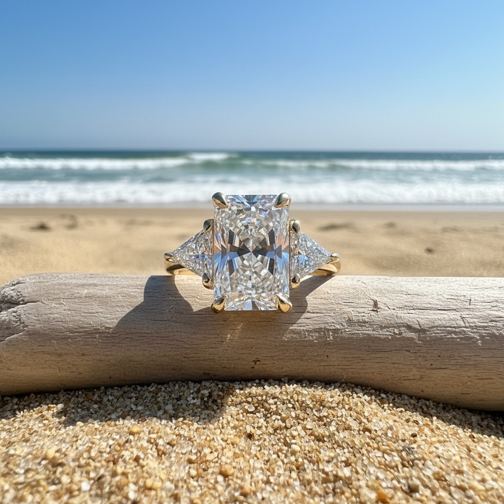 3 Carat Moissanite Engagement Ring 925 Silver Size 6 7 8 9