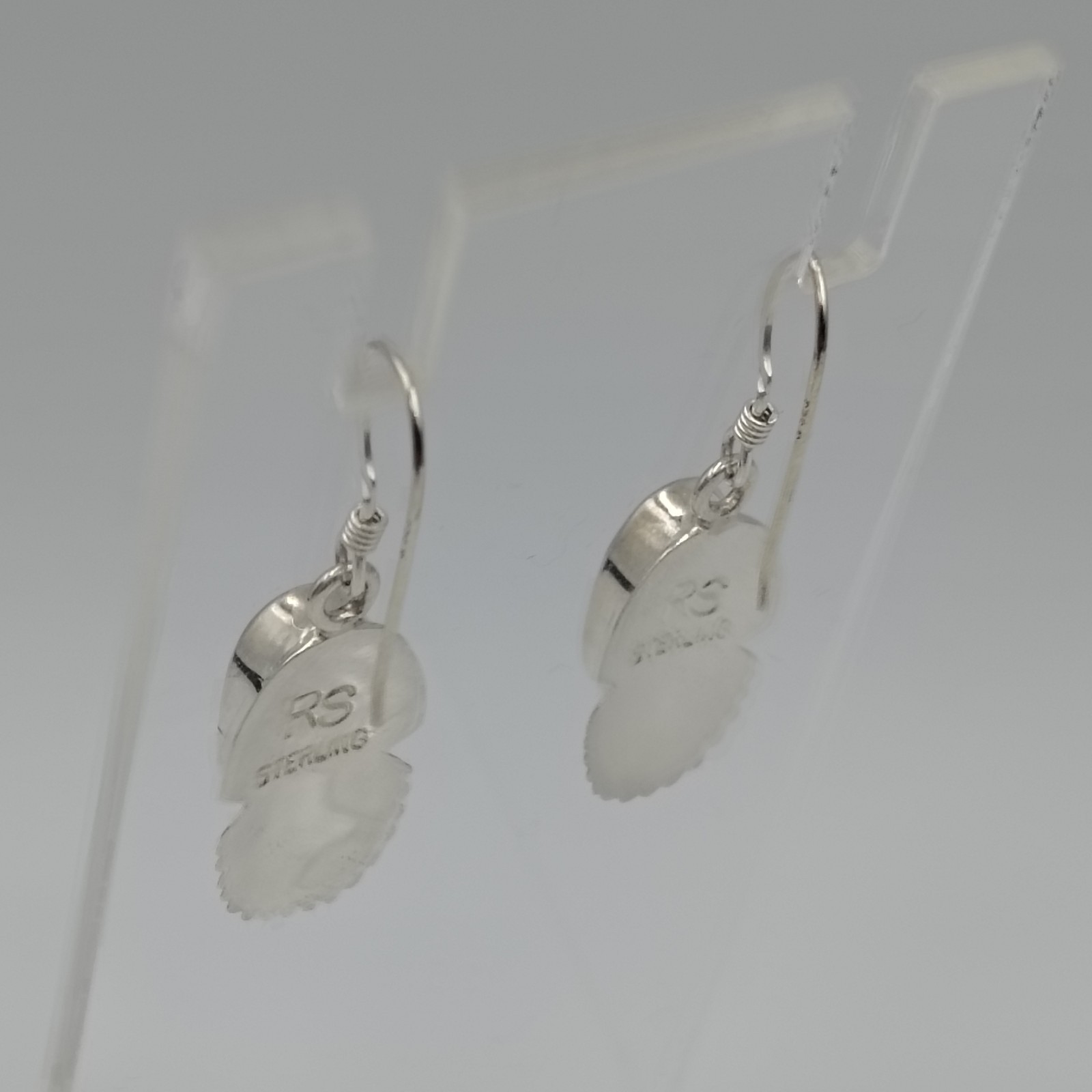 Roger Skeet Navajo Sterling Silver 925 Lab Opal Inlay Dangle Earrings