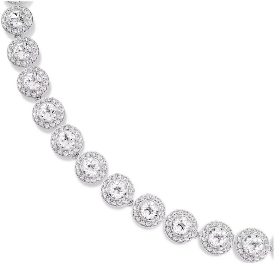 Swarovski Una Angelic necklace Round cut, Medium, White, Rhodium plated
