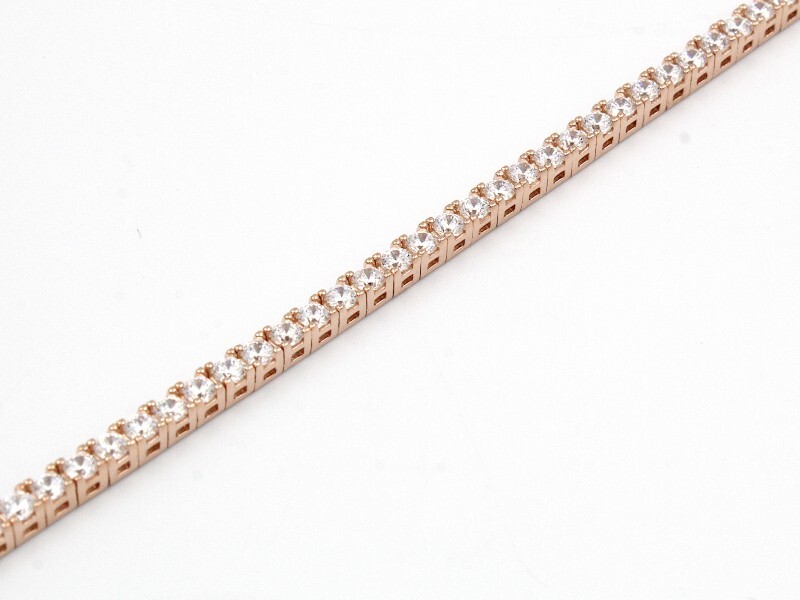 Bracciali Tennis Zirconi Bianchi Base Argento Rosè Idea Regalo Varie Misure