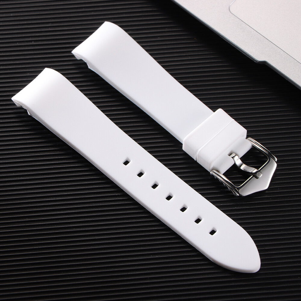 Curved End Watch Band Soft Silicone Rubber Strap Universal 18/19/20/21/22/24mm