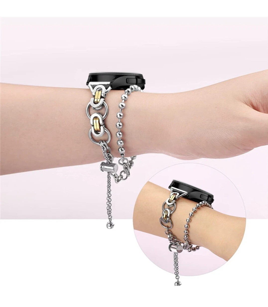 Women Bracelet Strap Double Link Band for Samsung Galaxy Watch 7 6 5 4 40mm 44mm