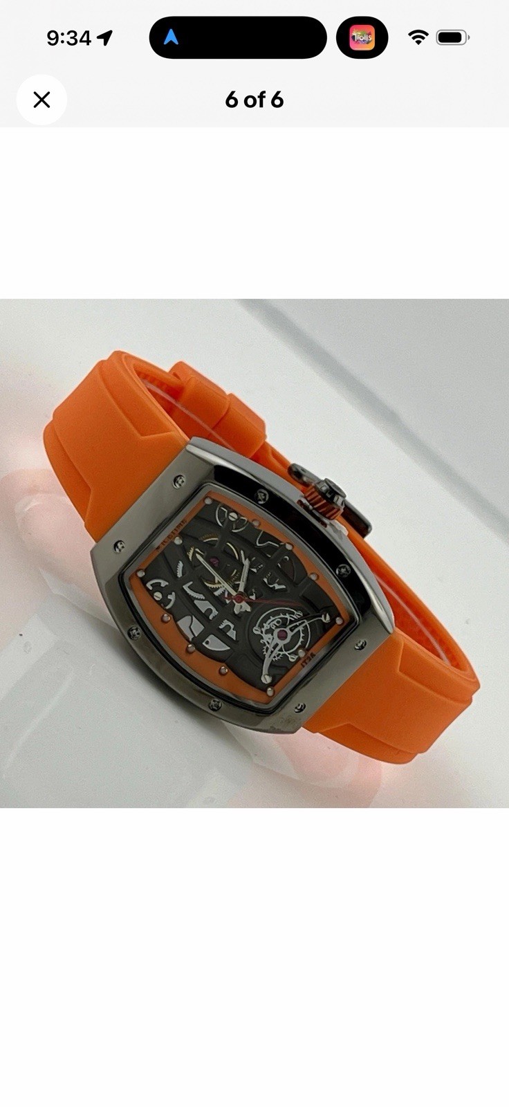IceTime 33mm Men’s Orange/Black Dial Steel Mens Watch 0.10ct Diamonds IT25