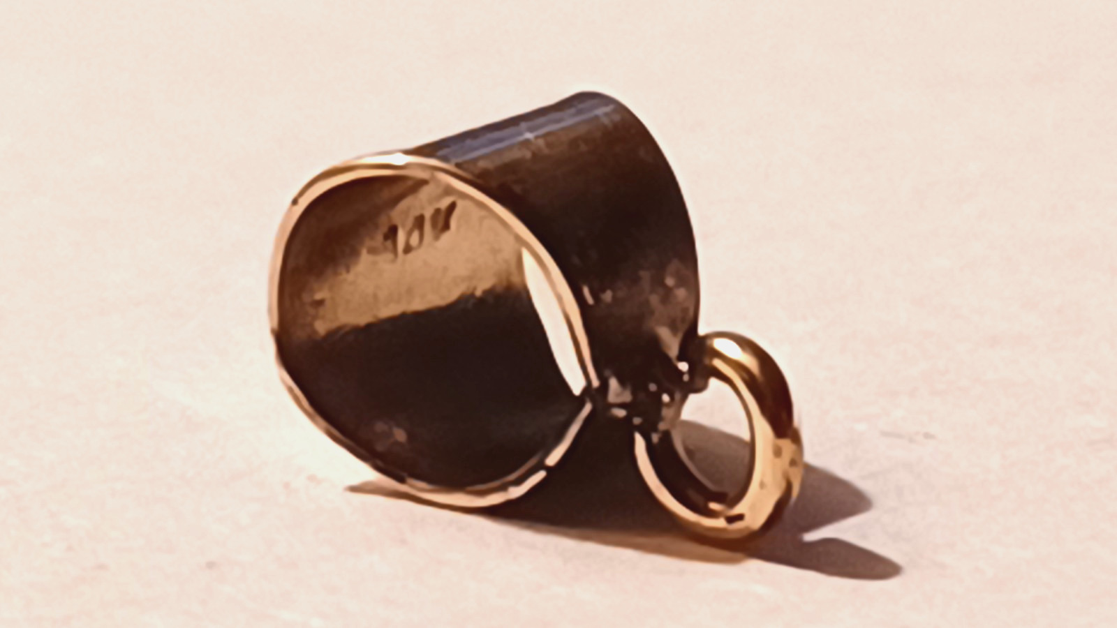Custom made 14K Yellow Gold Pendant Bail with Open Ring ID = 4.6mm