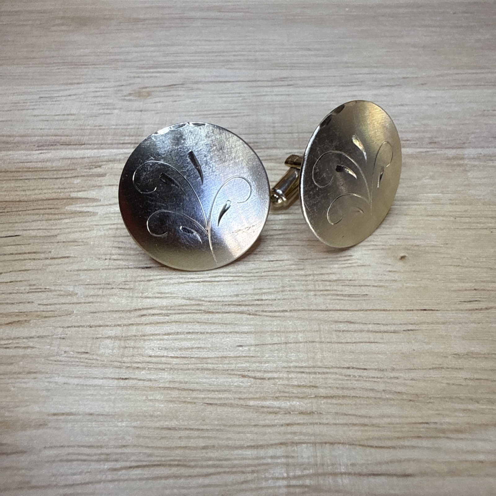 Vintage PRK 1/20 12K Yellow Gold Fill Cufflinks Filagree etched.