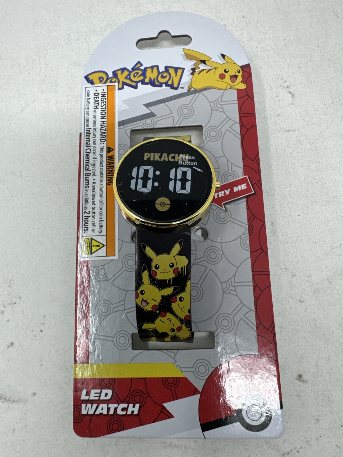 Pokemon Pikachu Quartz LED Plastic Casual Watch Color Black Model POK4433FB 2024