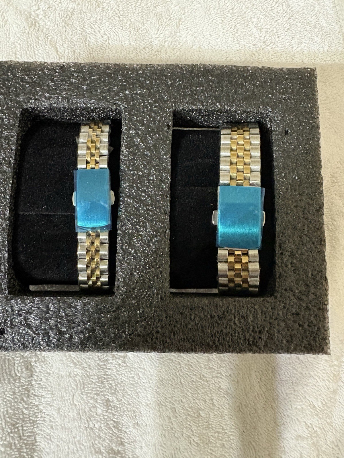 LONGBO His & Hers Two-Tone Quartz Analog Bracelet Watches w/ Box, Diamond