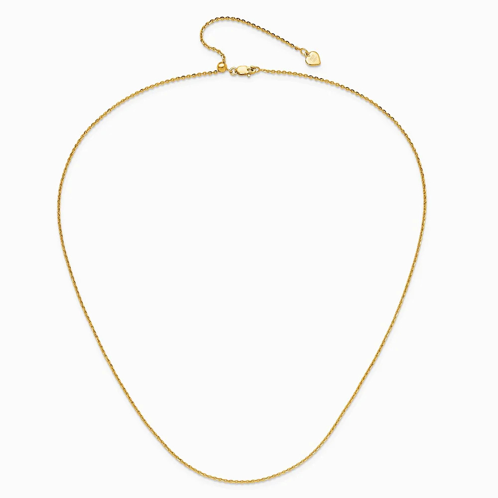 Sterling Silver Gold-Plated Adjustable 1.75mm Cable Chain Necklace 22″-30″