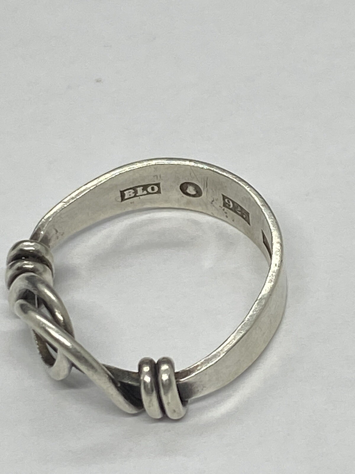 Vintage ELO Sterling Silver Linket Infinity Wire Wrap Ring Size 6 5.73mm