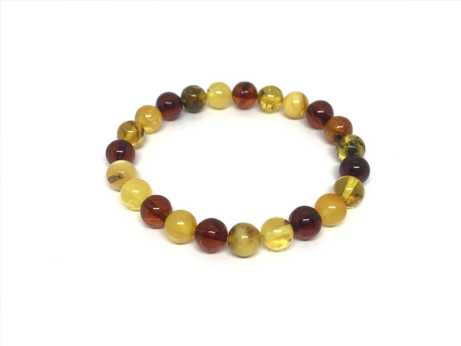 Amber Bracelet Gift Round Beads Natural BALTIC Colorful Genuine Bead 6,7g 18437