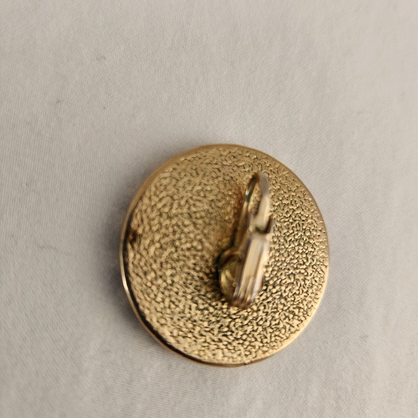 Sarah Coventry Mother of Pearl Disc Button Clip On Earrings Gold Tone Vintage