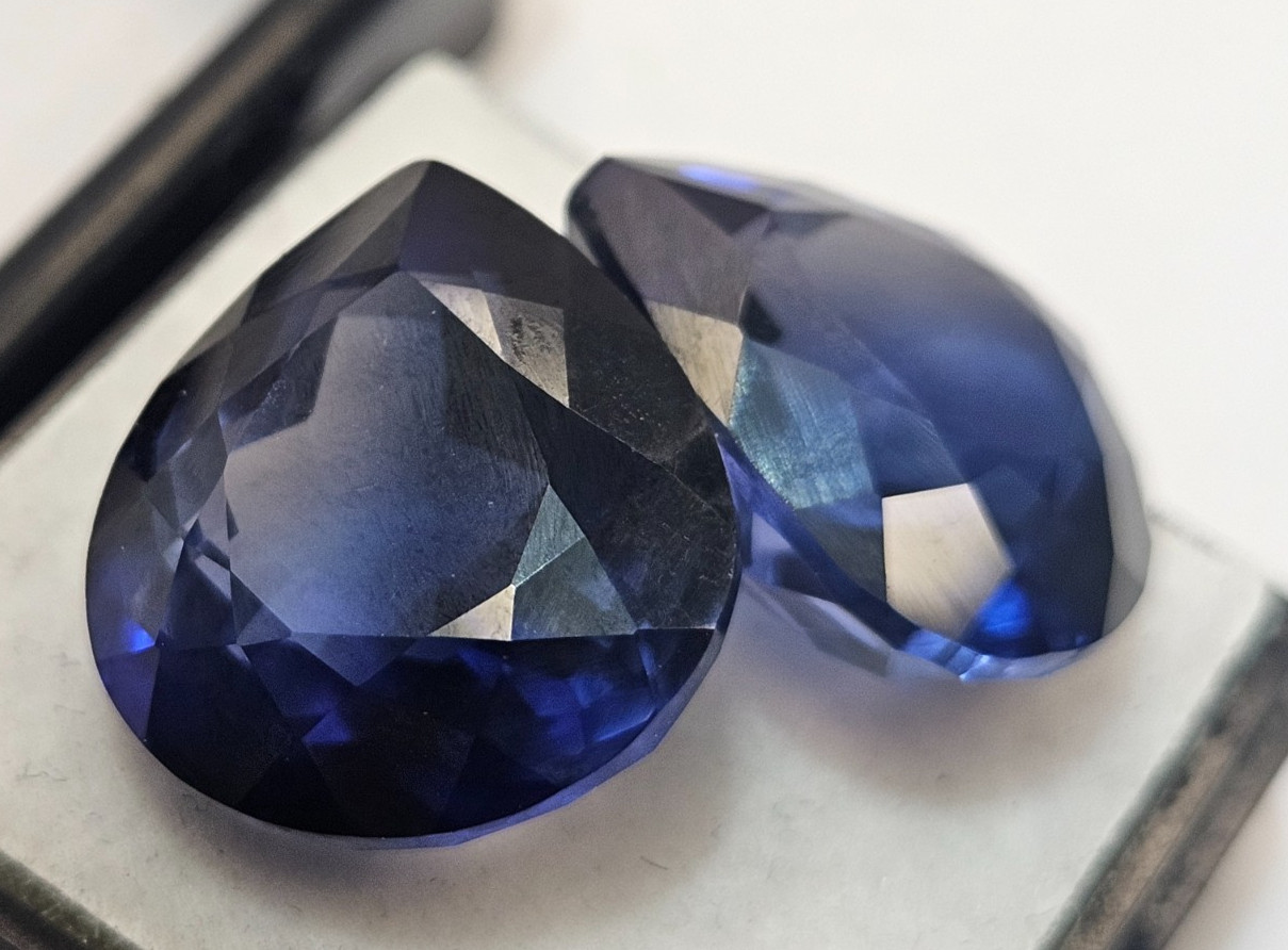 Blue Pear Cut 30+ Ct Natural Tanzanite Loose Pair GEMSTONE For Earring Making