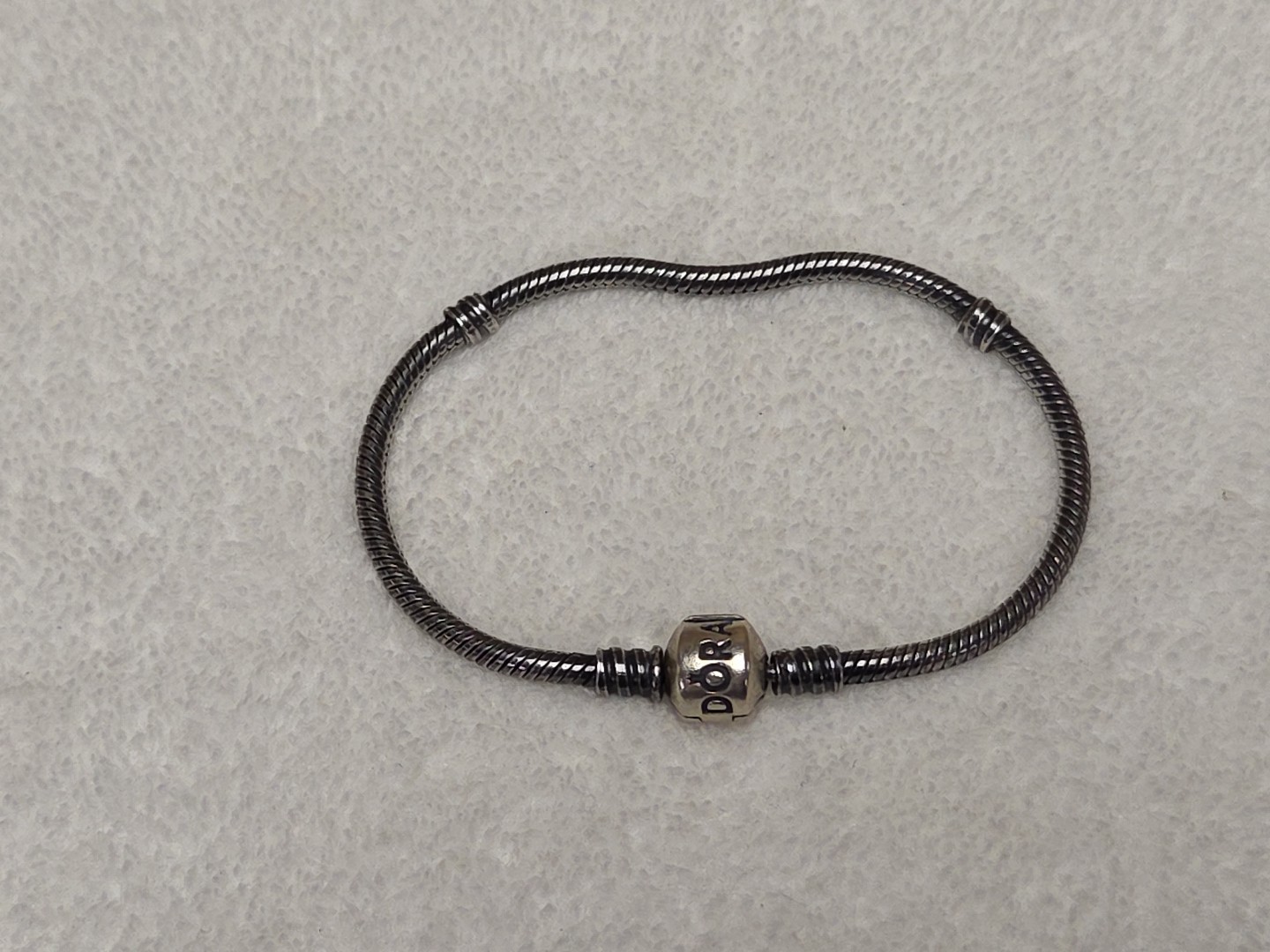Pandora Silver Snake Chain Classic All Occasion Jewelry Bangle Bracelet (B)