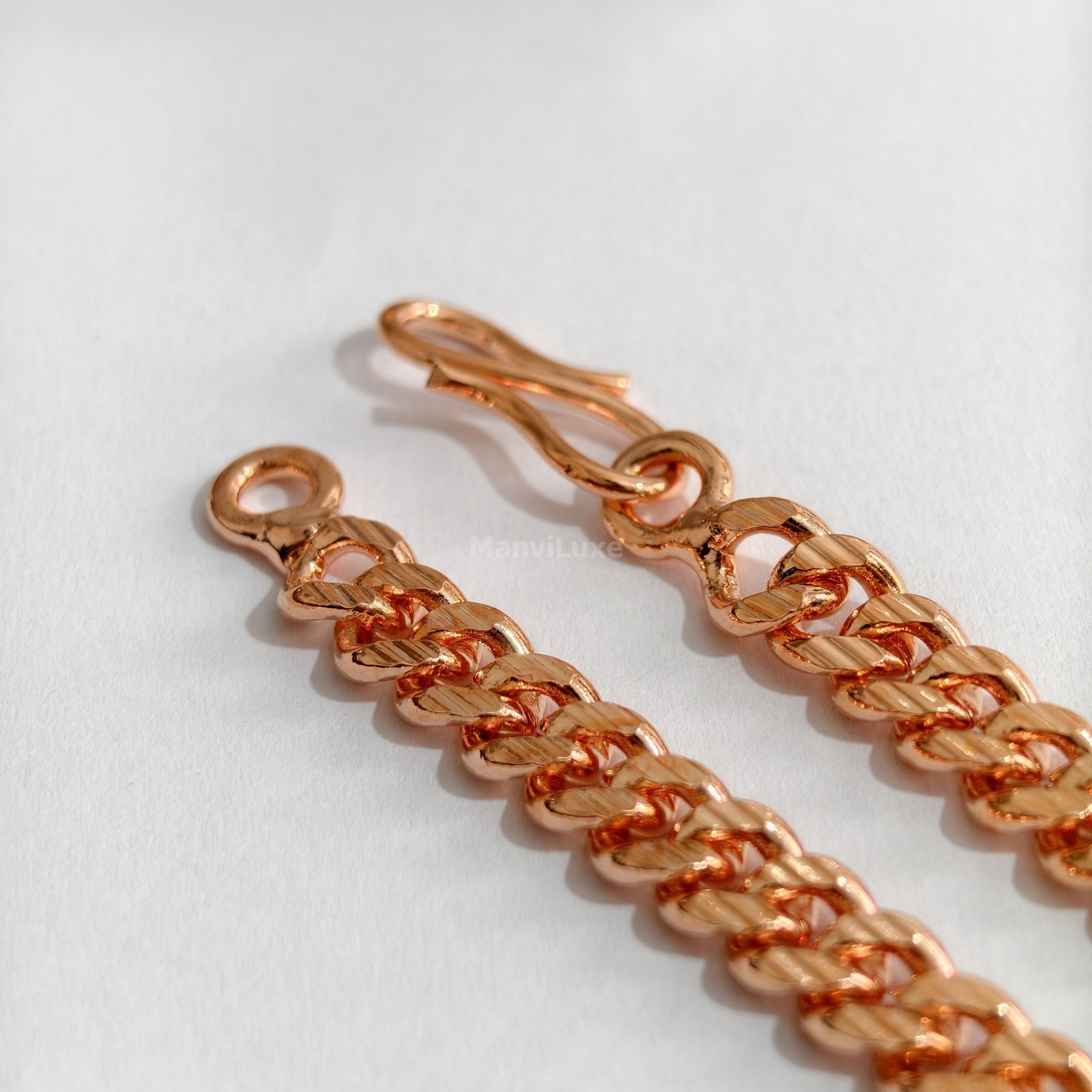 20″ Pure Copper Diamond-Cut Cuban Link Chain | Premium Heavy Curb Neck Chain