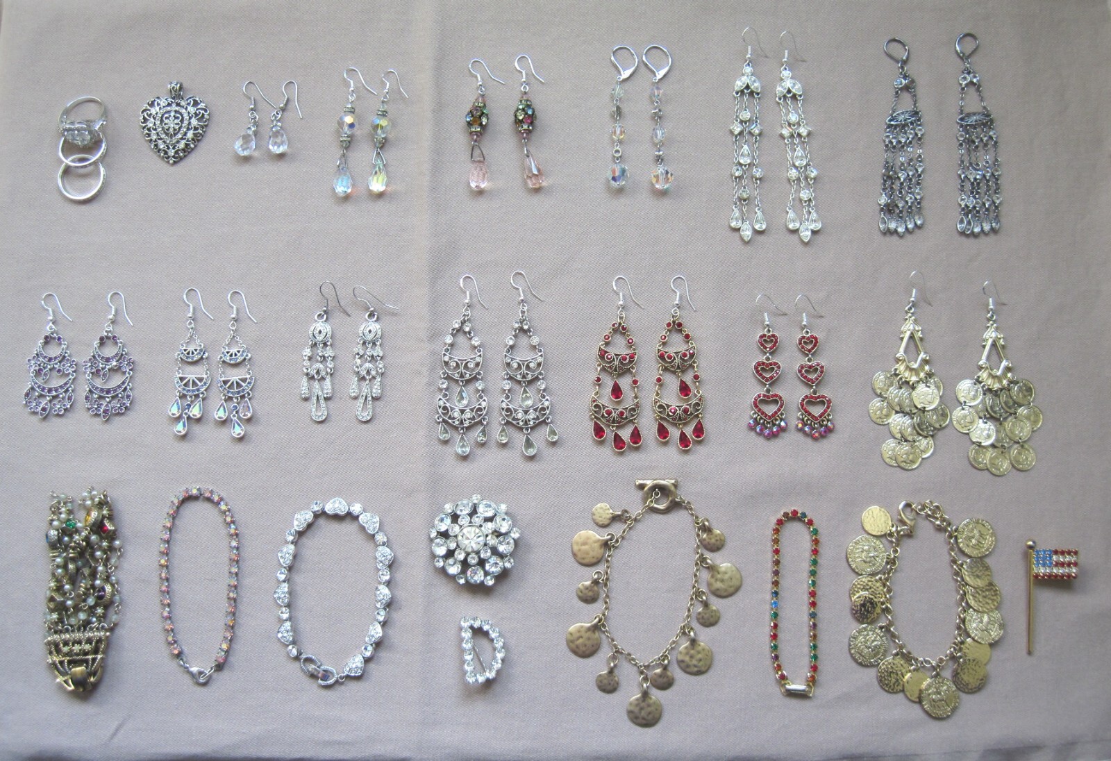 Pick and Choose Vintage JEWELRY Earrings Bracelet Pendant Pin Crystal Select Lot