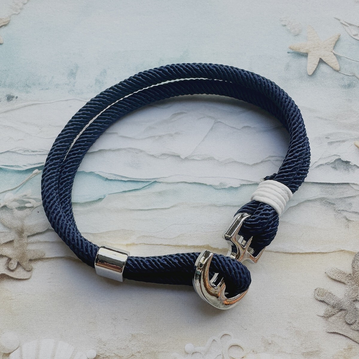 Unisex Handmade Anchor Nylon Rope Bracelet 8 inches