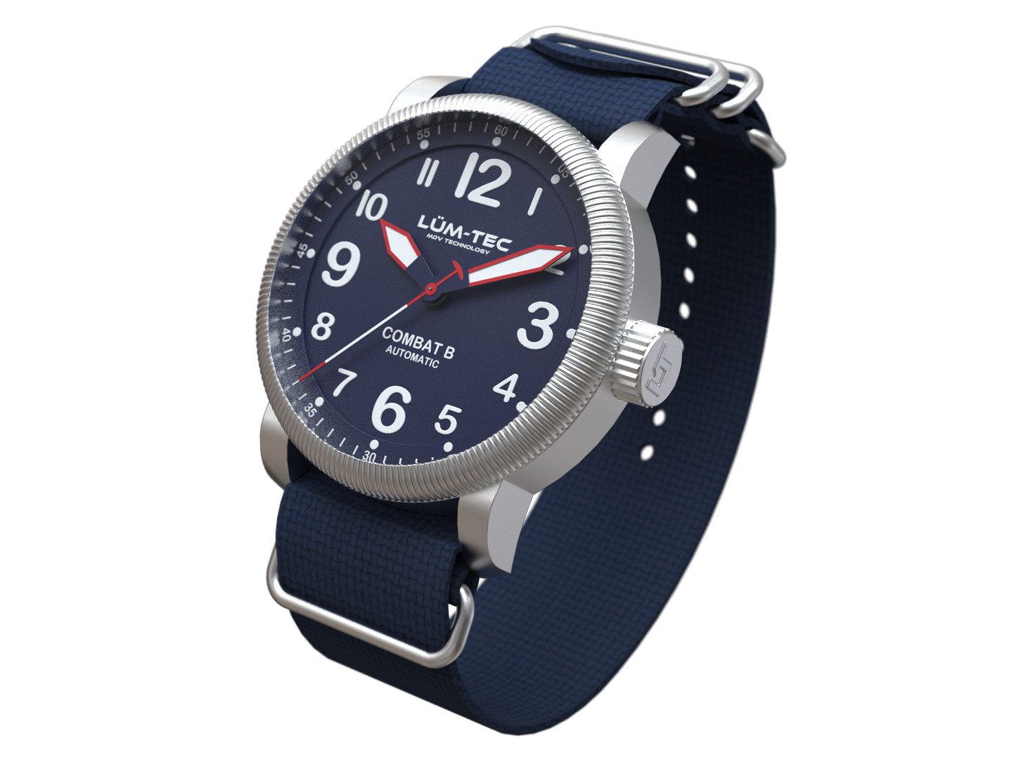 Lum-Tec Automatic Mens Watch Combat B70 43mm Black Dial Miyota Japan 9015 Hack