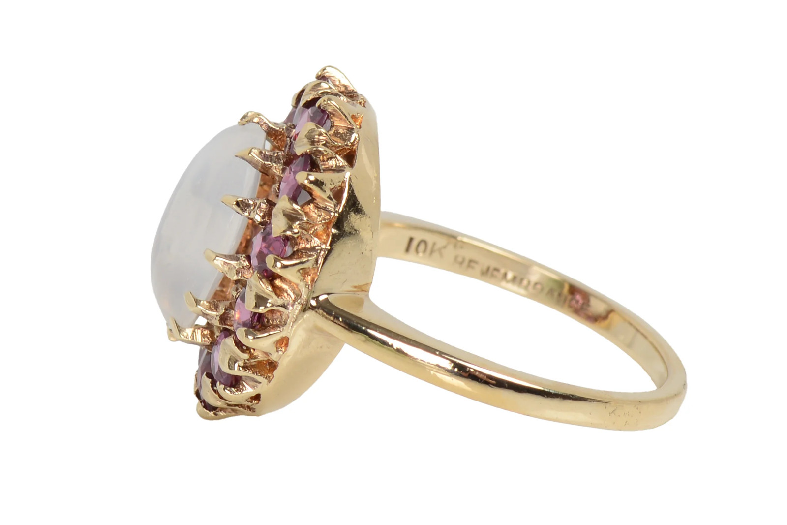 Vintage Blue Moonstone Pink Tourmaline Ring
