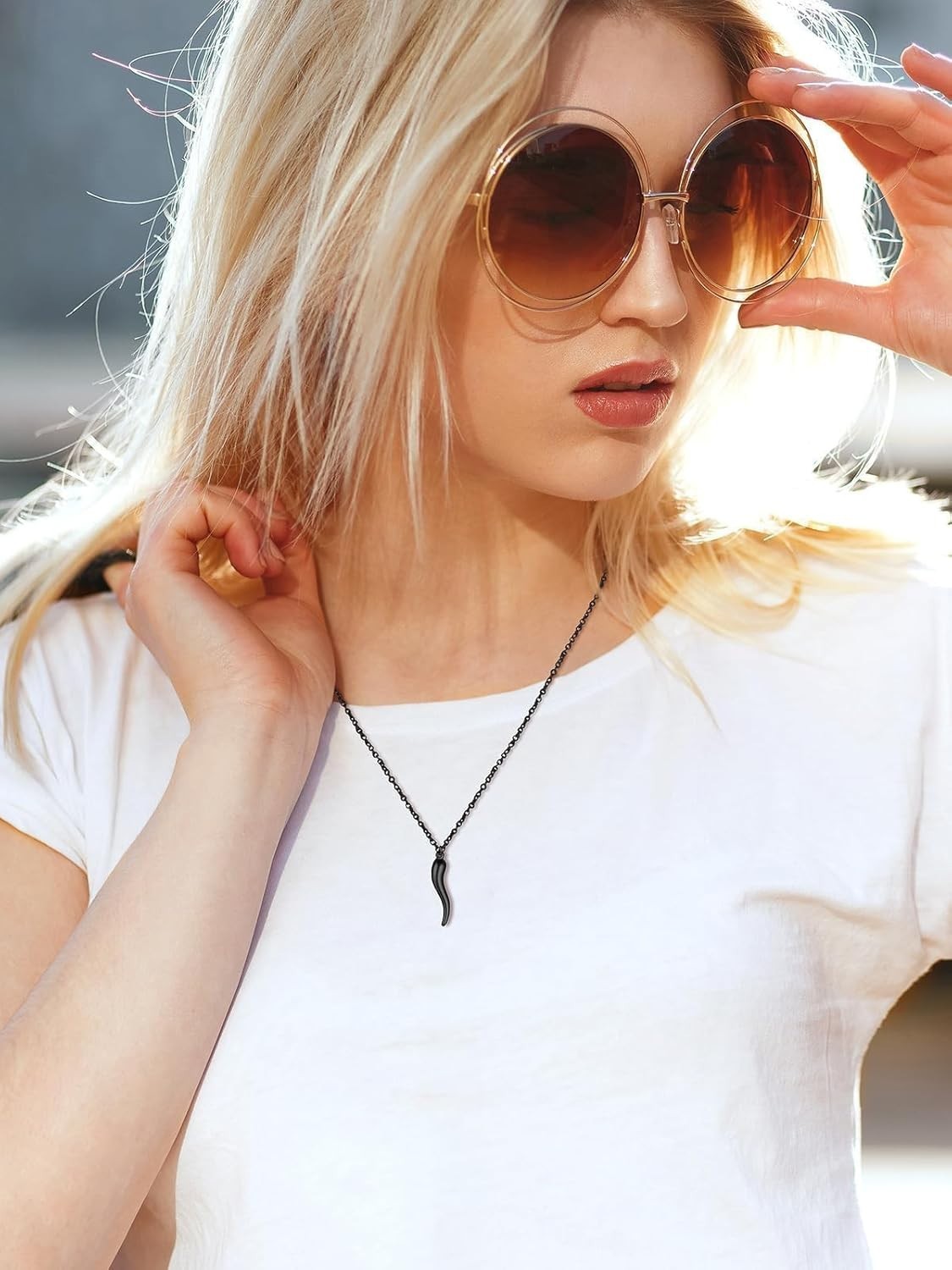 Italian Horn Amulet Necklace – Gold Plated Stainless Steel Talisman