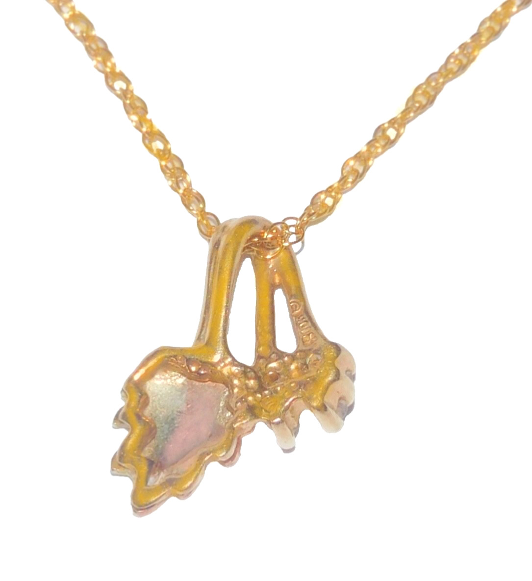 Black Hills Gold 10k Four Stone Diamond Pendant Necklace