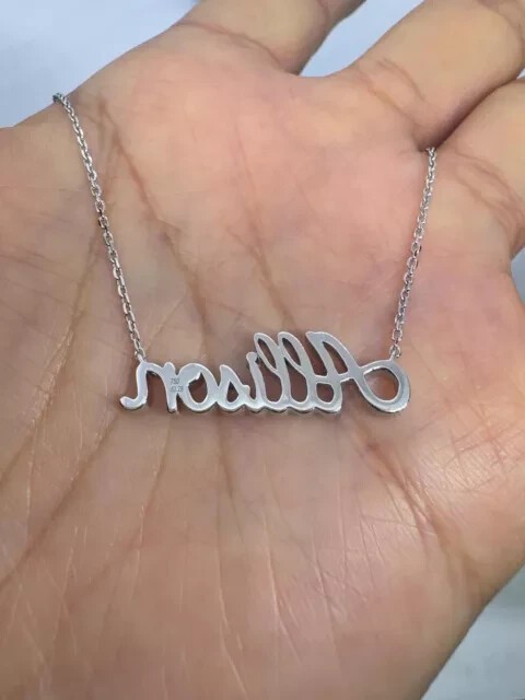 Custom Any Letter Pendant 1Ct Round Cut Simulated Diamond 14K White Gold Plated
