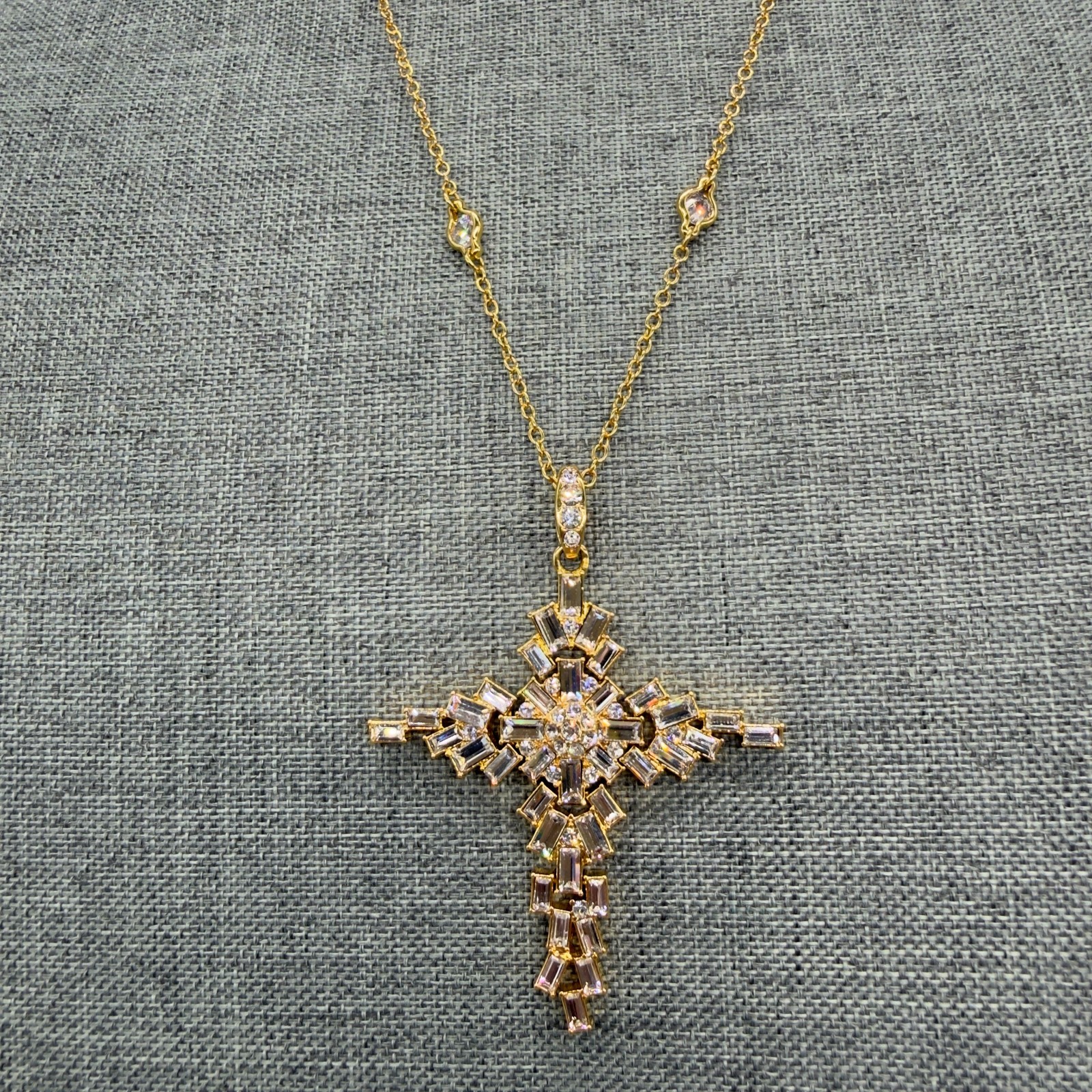 PJM Necklace Phoenix Jewelry Manufacturing Crystal Stations Articulated Cross