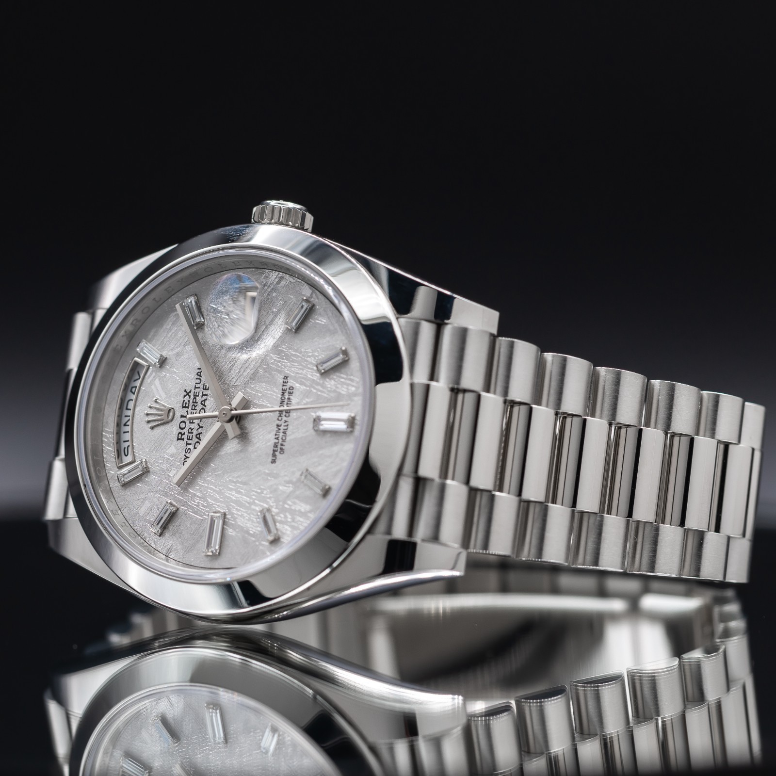 ROLEX Day-Date 40 Platinum President Meteorite Dial 228206