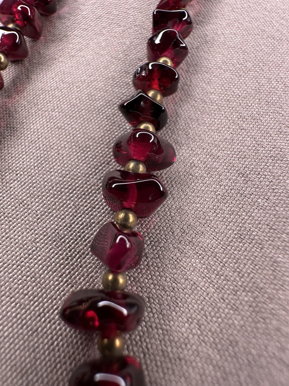 Vintage Gemstone Chip Necklace Lot 4pc Citrine Garnet Jasper Faux Stone Boho