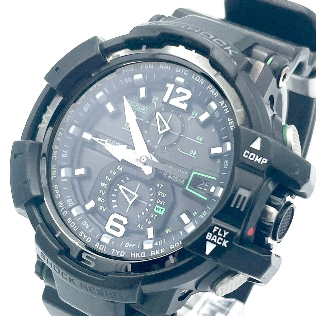 CASIO G SHOCK Watch Sky Cockpit Gravity Master Green GW A1100 1A3JF Working