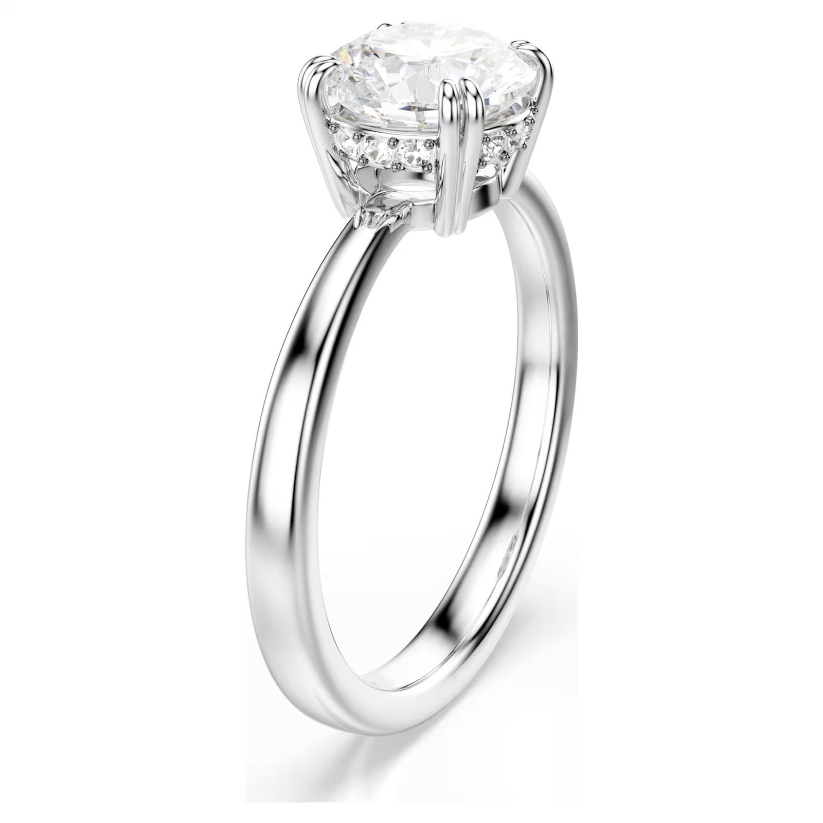 Swarovski Stilla Cocktail Ring, White, Silver Tone Finish 5717939 (Size 55/6.75)