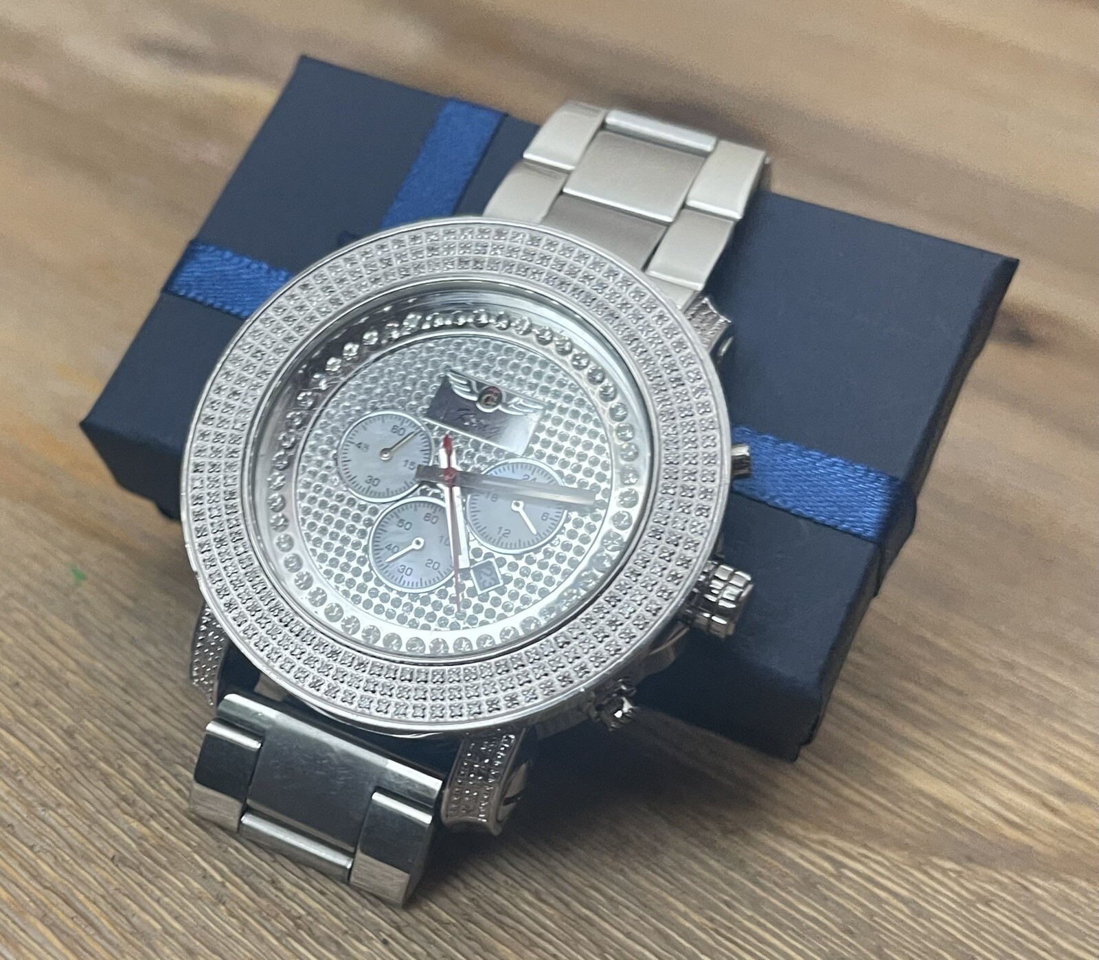 Mens King By Techno Grill DIAMOND Watch 50mm Crush Illusion Dial 3.50 CT