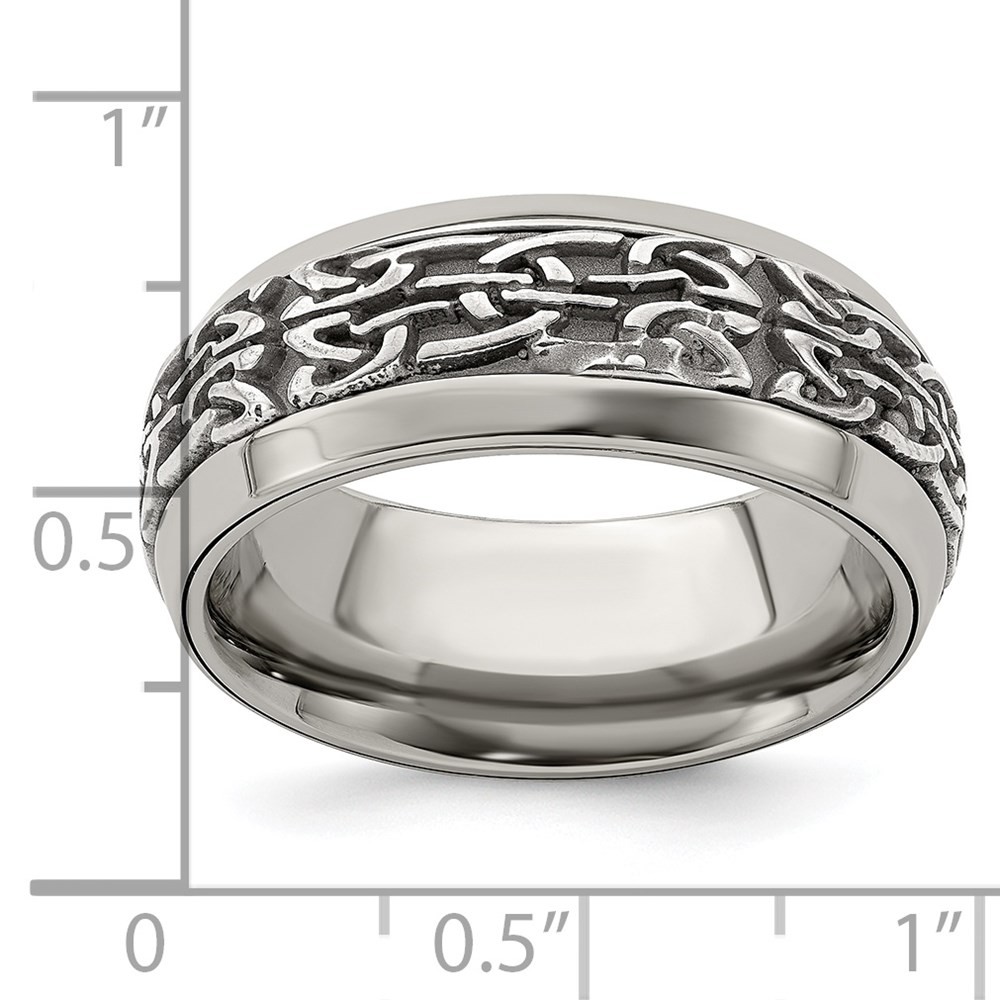 Titanium & Stainless Steel Casted 9mm Band Ring Size 9