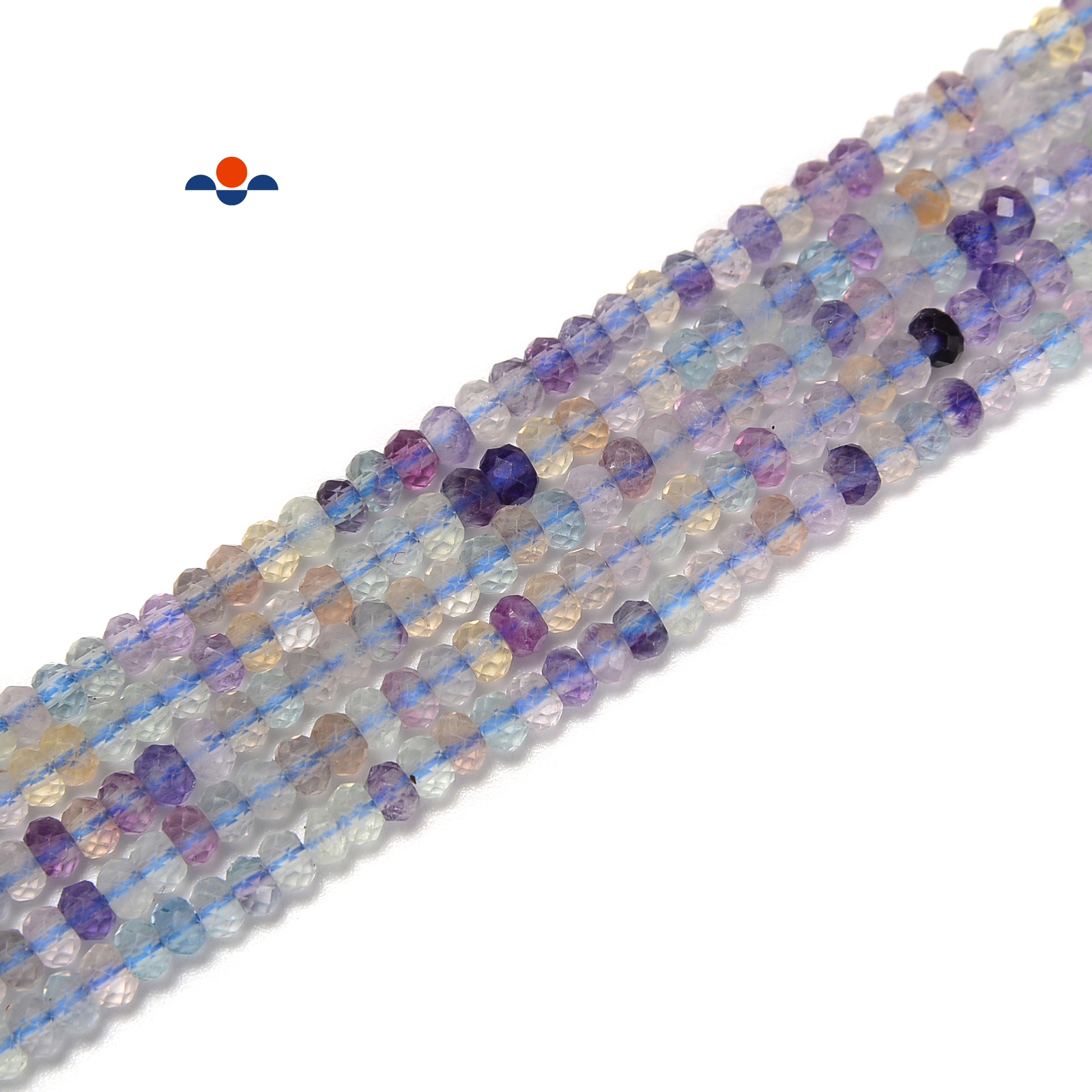 2x3mm Fluorite Faceted Rondelle Beads Size 2x3mm 15.5” Strand (2x3mm)