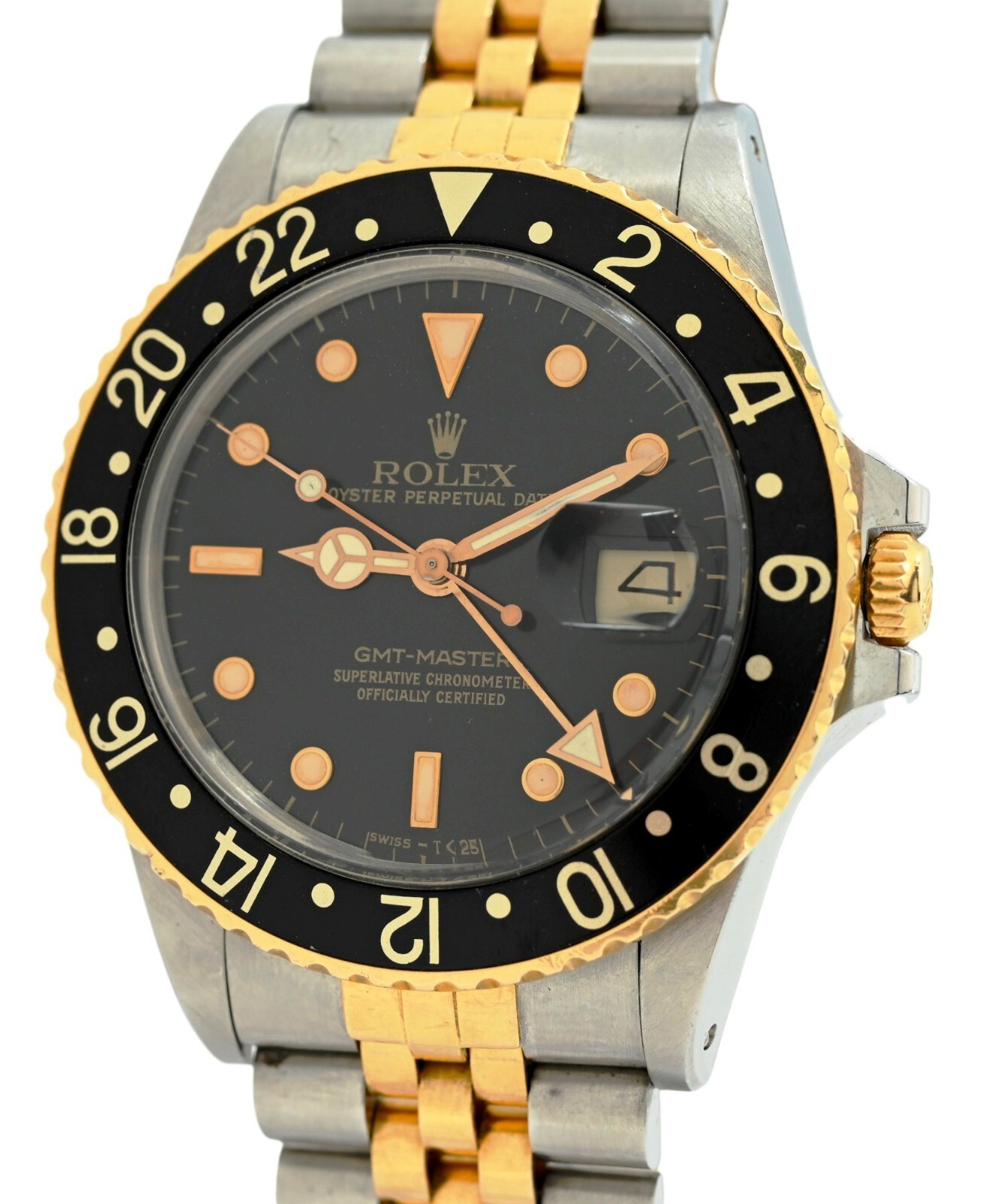 1987 Rolex 40mm Men’s Black Dial Two-Tone GMT Master Watch Unpolished Ref: 16753