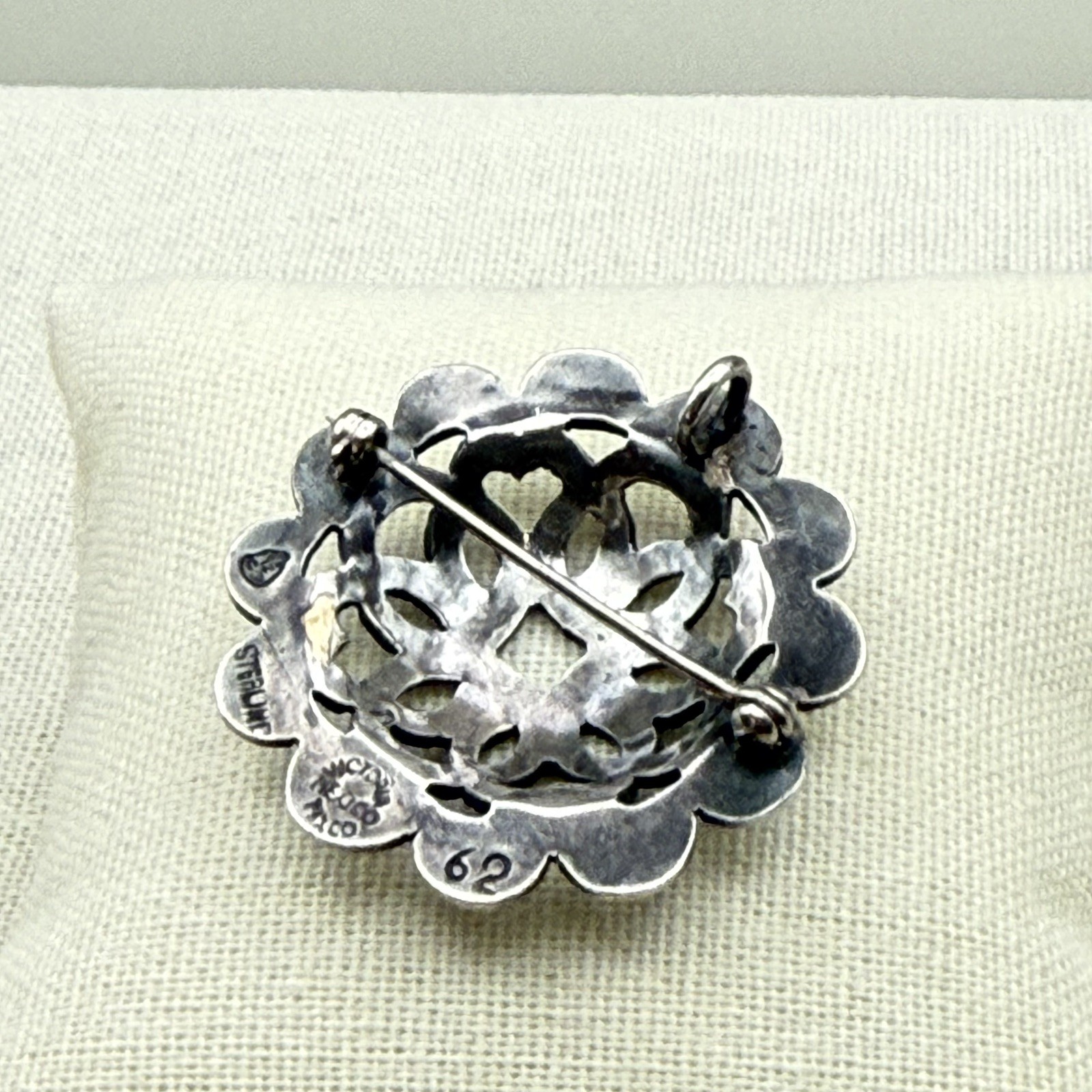 Vintage Mexico Taxco Brooch Pendant Victoria Sterling Silver Eagle 12 MCM