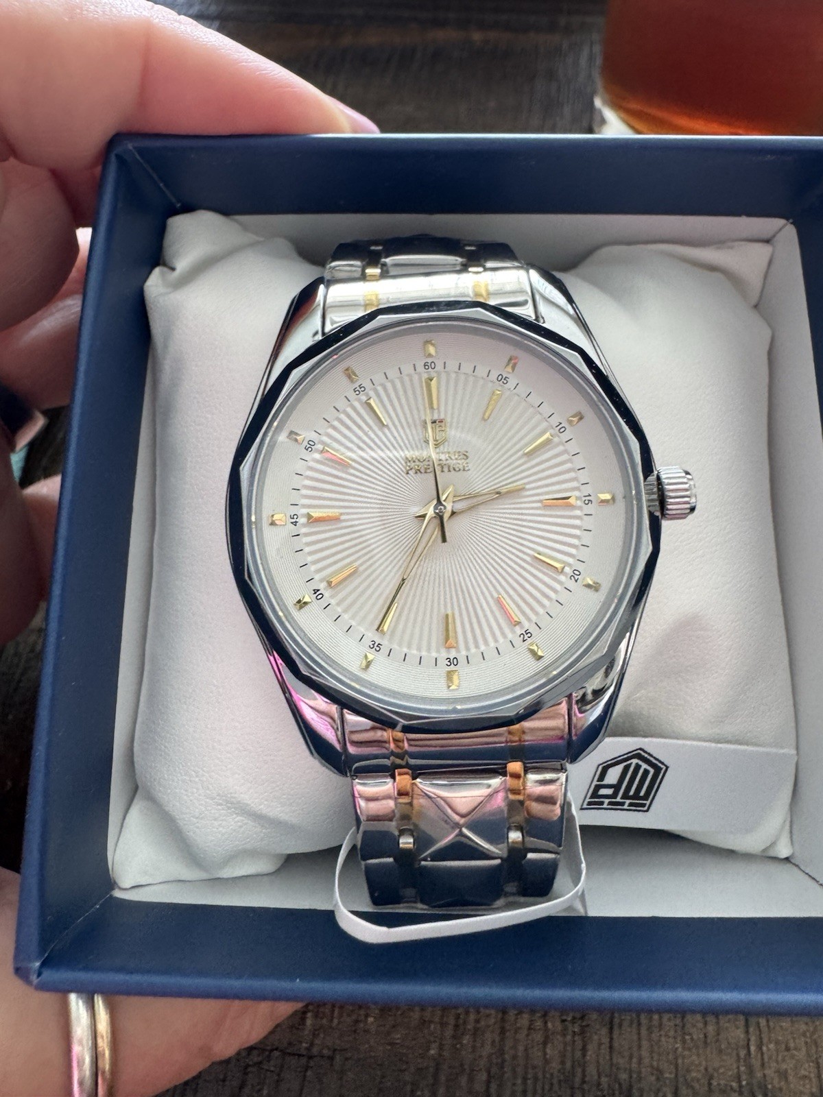 MJF Prestige Men’s Quartz 40-43.9mm Silver Sunburst Dial Two-Tone w/ Box