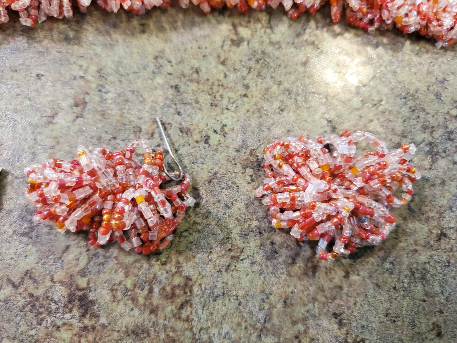 HSN HIMALAYAN GEMS Red & Crystal Small Bead Bracelet Necklace Earring Set NOS