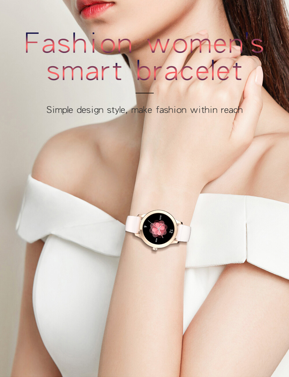 Women Girls Female Smartwatch Bluetooth Smart Watch Fitness Tracker Pedometer
